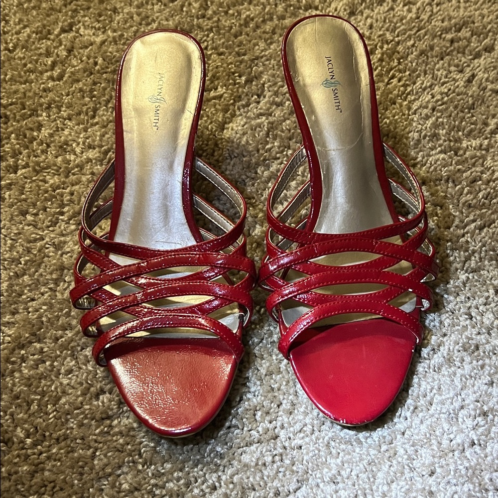 Jaclyn Smith Red Strappy Heels